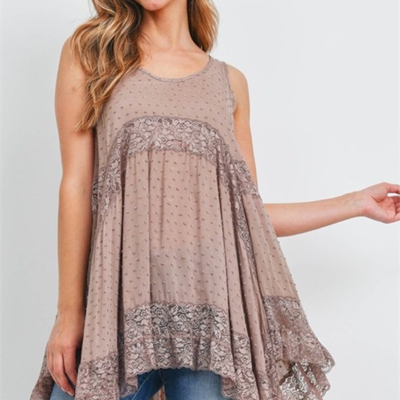 Mocha Detailed Boho tunic top - Picture 7 of 14